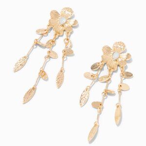 Icing Flower Chandelier Earrings Gold